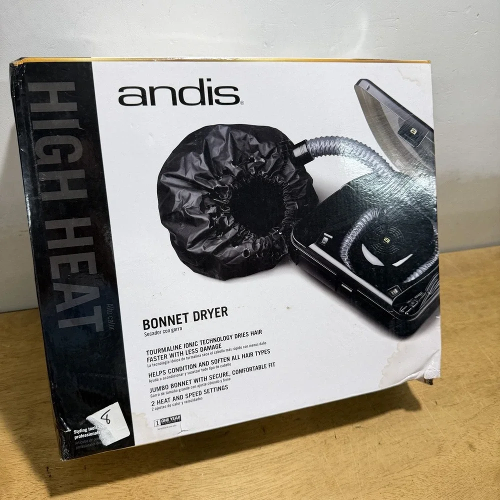 Andis 80610 500W Ionic Professional Bonnet Hair Dryer Black BD